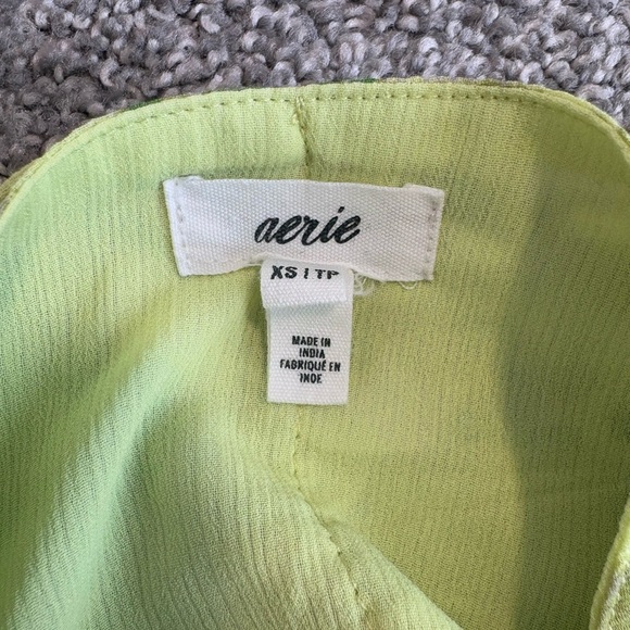 Aerie Green Floral Print Summer‎ Flowy Bow Mini Wrap Skirt Size XS - Picture 7 of 10